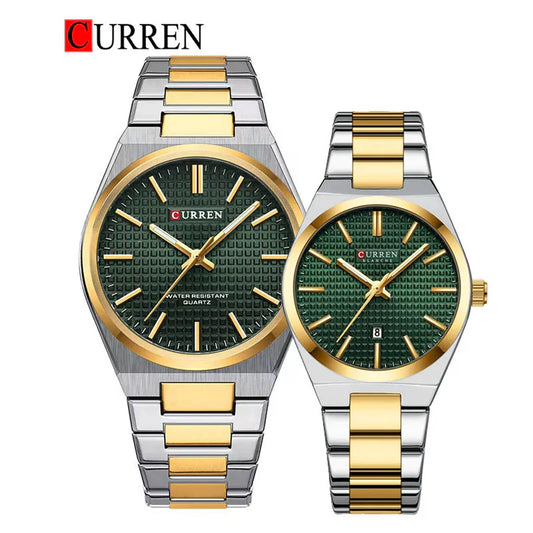 Stainless Curren Athen couples watch