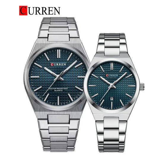 Stainless Curren Athen couples watch
